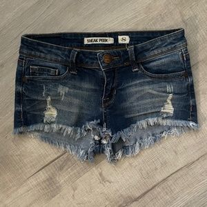 Denim Fringe Shorts